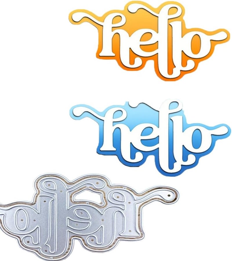 LZBRDY Hello Wishes Words Embossing Metal Cutting Dies for Card Making and Scrapbooking, Arts Crafts Birthday Thanksgiving Christmas Craft Die Cuts Stencil - Image 1